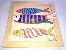 Carregar imagem no visualizador da galeria, Quadro Azulejo Sardinha, Divertidas/ Trio/ Super Colorido - 24x24cm