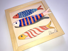 Carregar imagem no visualizador da galeria, Quadro Azulejo Sardinha, Divertidas/ Trio/ Super Colorido - 24x24cm