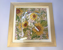 Carregar imagem no visualizador da galeria, Quardo Azulejo Andorinha Girassol - 24x24cm