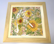 Carregar imagem no visualizador da galeria, Quardo Azulejo Andorinha Girassol - 24x24cm
