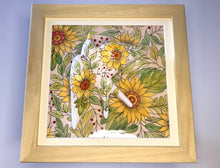 Carregar imagem no visualizador da galeria, Quardo Azulejo Andorinha Girassol - 24x24cm