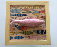 Carregar imagem no visualizador da galeria, Quadro Azulejo Sardinha, Alegria nunca é demais/ super colorido - 24x24cm