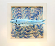 Carregar imagem no visualizador da galeria, Quadro Azulejo Sardinha, Folhagem/Efeito- Respingos Coloridos/ Azul - 24x24cm
