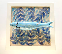 Carregar imagem no visualizador da galeria, Quadro Azulejo Sardinha, Folhagem/Efeito- Respingos Coloridos/ Azul - 24x24cm