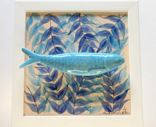 Carregar imagem no visualizador da galeria, Quadro Azulejo Sardinha, Folhagem/Azul Claro - 24x24cm