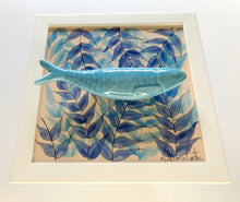 Carregar imagem no visualizador da galeria, Quadro Azulejo Sardinha, Folhagem/Azul Claro - 24x24cm