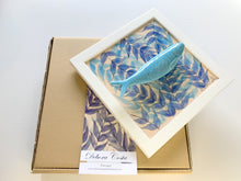 Carregar imagem no visualizador da galeria, Quadro Azulejo Sardinha, Folhagem/Azul Claro - 24x24cm