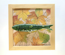 Carregar imagem no visualizador da galeria, Quadro Azulejo Sardinha, Outono/ Efeito/ Verde - 24x24cm
