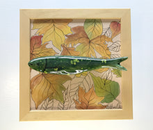Carregar imagem no visualizador da galeria, Quadro Azulejo Sardinha, Outono/ Efeito/ Verde - 24x24cm