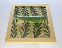 Carregar imagem no visualizador da galeria, Quadro Azulejo Sardinha, Folhagem/ Verde - 24x24cm
