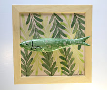 Carregar imagem no visualizador da galeria, Quadro Azulejo Sardinha, Folhagem/Efeito/Verde - 24x24cm