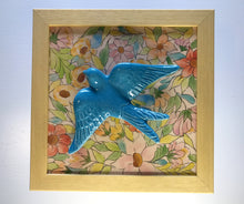 Carregar imagem no visualizador da galeria, Quadro Azulejo Andorinha, Aquarela - Floral - 24x24cm