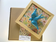 Carregar imagem no visualizador da galeria, Quadro Azulejo Andorinha, Aquarela - Floral - 24x24cm