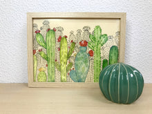 Carregar imagem no visualizador da galeria, Quadro com ilustração, com Moldura, Cactos, Pop Art, Decoração, Arte para Pendura, Papel Fotografico, reprodução, Arte Impressa, Giclée