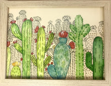 Carregar imagem no visualizador da galeria, Quadro com ilustração, com Moldura, Cactos, Pop Art, Decoração, Arte para Pendura, Papel Fotografico, reprodução, Arte Impressa, Giclée