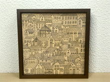 Carregar imagem no visualizador da galeria, Quadro com Pintura Naif, com Moldura de Madeira, Pintura em Azulejo, Arte Naif, pintado à Mão, Decoração, Edição limitada, Pequeno 24x24cm