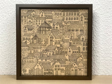 Carregar imagem no visualizador da galeria, Quadro com Pintura Naif, com Moldura de Madeira, Pintura em Azulejo, Arte Naif, pintado à Mão, Decoração, Edição limitada, Pequeno 24x24cm