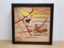 Carregar imagem no visualizador da galeria, Quadro de Azulejo, Pintado à mão, com Moldura de Madeira, Decoração, Música Garota de Ipanema, Arte e Cultura, Clássico, Brasileiro, Pequeno