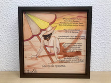 Carregar imagem no visualizador da galeria, Quadro de Azulejo, Pintado à mão, com Moldura de Madeira, Decoração, Música Garota de Ipanema, Arte e Cultura, Clássico, Brasileiro, Pequeno