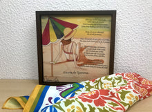 Carregar imagem no visualizador da galeria, Quadro de Azulejo, Pintado à mão, com Moldura de Madeira, Decoração, Música Garota de Ipanema, Arte e Cultura, Clássico, Brasileiro, Pequeno