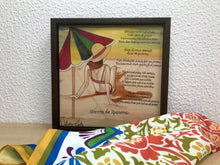 Carregar imagem no visualizador da galeria, Quadro de Azulejo, Pintado à mão, com Moldura de Madeira, Decoração, Música Garota de Ipanema, Arte e Cultura, Clássico, Brasileiro, Pequeno