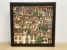 Carregar imagem no visualizador da galeria, Quadro com Pintura Naif, com Moldura de Madeira, Pintura em Azulejo, Arte Naif, pintado à Mão, Decoração, Edição limitada, Pequeno 24x24cm