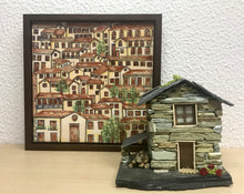 Carregar imagem no visualizador da galeria, Quadro com Pintura Naif, com Moldura de Madeira, Pintura em Azulejo, Arte Naif, pintado à Mão, Decoração, Edição limitada, Pequeno 24x24cm