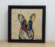 Carregar imagem no visualizador da galeria, Quadro de Azulejo, Pintado à Mão, Pintura Pop, com Moldura, Pintura Original, Cachorro Buldogue, Pop Art, Decoração, Arte para Pendura