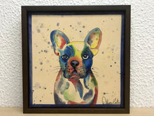 Carregar imagem no visualizador da galeria, Quadro de Azulejo, Pintado à Mão, Pintura Pop, com Moldura, Pintura Original, Cachorro Buldogue, Pop Art, Decoração, Arte para Pendura