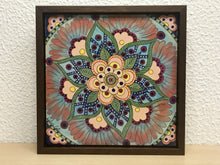 Carregar imagem no visualizador da galeria, Quadro de Azulejo, Pintado à Mão, com Moldura, Pintura Original, Mandala, Pop Art, Decoração, Arte para Pendura,
