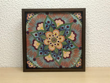 Carregar imagem no visualizador da galeria, Quadro de Azulejo, Pintado à Mão, com Moldura, Pintura Original, Mandala, Pop Art, Decoração, Arte para Pendura,