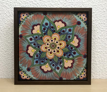 Carregar imagem no visualizador da galeria, Quadro de Azulejo, Pintado à Mão, com Moldura, Pintura Original, Mandala, Pop Art, Decoração, Arte para Pendura,