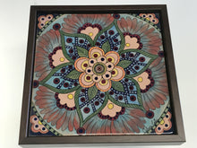 Carregar imagem no visualizador da galeria, Quadro de Azulejo, Pintado à Mão, com Moldura, Pintura Original, Mandala, Pop Art, Decoração, Arte para Pendura,