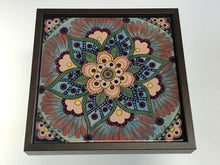 Carregar imagem no visualizador da galeria, Quadro de Azulejo, Pintado à Mão, com Moldura, Pintura Original, Mandala, Pop Art, Decoração, Arte para Pendura,