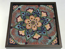 Carregar imagem no visualizador da galeria, Quadro de Azulejo, Pintado à Mão, com Moldura, Pintura Original, Mandala, Pop Art, Decoração, Arte para Pendura,