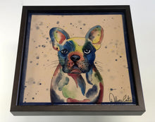 Carregar imagem no visualizador da galeria, Quadro de Azulejo, Pintado à Mão, Pintura Pop, com Moldura, Pintura Original, Cachorro Buldogue, Pop Art, Decoração, Arte para Pendura