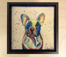 Carregar imagem no visualizador da galeria, Quadro de Azulejo, Pintado à Mão, Pintura Pop, com Moldura, Pintura Original, Cachorro Buldogue, Pop Art, Decoração, Arte para Pendura
