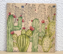 Carregar imagem no visualizador da galeria, Quadro de Azulejo, Pintado à Mão, Pintura Original, Cactos, Pop Art, Decoração, Arte para Pendura, Natureza, Caatiga, Cerado, Sertão