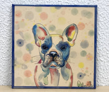 Carregar imagem no visualizador da galeria, Azulejo 20cm, Pintado à Mão, Pet, Dog, Animal de Estimação, Cachorro Buldogue, Quadro, Decorativo, para Penduarar, Pop Art, Pintura Original