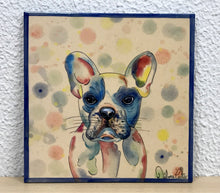 Carregar imagem no visualizador da galeria, Azulejo 20cm, Pintado à Mão, Pet, Dog, Animal de Estimação, Cachorro Buldogue, Quadro, Decorativo, para Penduarar, Pop Art, Pintura Original
