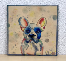 Carregar imagem no visualizador da galeria, Azulejo 20cm, Pintado à Mão, Pet, Dog, Animal de Estimação, Cachorro Buldogue, Quadro, Decorativo, para Penduarar, Pop Art, Pintura Original