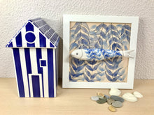 Carregar imagem no visualizador da galeria, Quadro Azulejo Sardinha, Algas Marinhas - 24x24cm