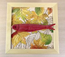 Carregar imagem no visualizador da galeria, Quadro Azulejo Sardinha, Outono vermelho- 24x24cm