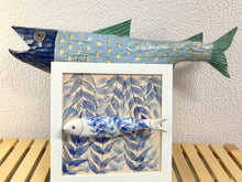 Carregar imagem no visualizador da galeria, Quadro Azulejo Sardinha, Algas Marinhas - 24x24cm