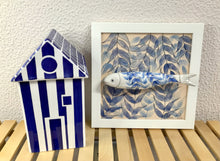 Carregar imagem no visualizador da galeria, Quadro Azulejo Sardinha, Algas Marinhas - 24x24cm