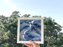 Carregar imagem no visualizador da galeria, Quadro Azulejo e Andorinhas, Céu de andorinhas - 24x24cm