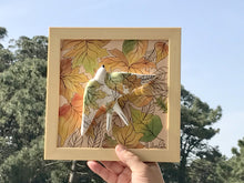 Carregar imagem no visualizador da galeria, Quadro Azulejo Andorinha, Folhagem Outono - 24x24cm