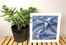 Carregar imagem no visualizador da galeria, Quadro Azulejo e Andorinhas, Céu de andorinhas - 24x24cm