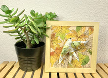 Carregar imagem no visualizador da galeria, Quadro Azulejo Andorinha, Folhagem Outono - 24x24cm