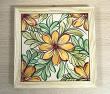 Carregar imagem no visualizador da galeria, Quadro de azulejo Clássico, pintado á mão, com moldura de madeira